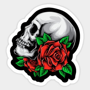 Rose Skull Sticker